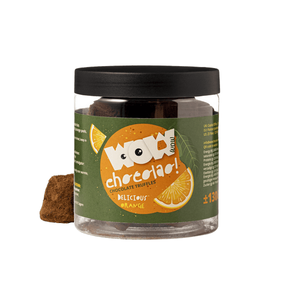 Pot cadeau de truffes au chocolat écorces d’orange confites 130g | Chocolat agrumes