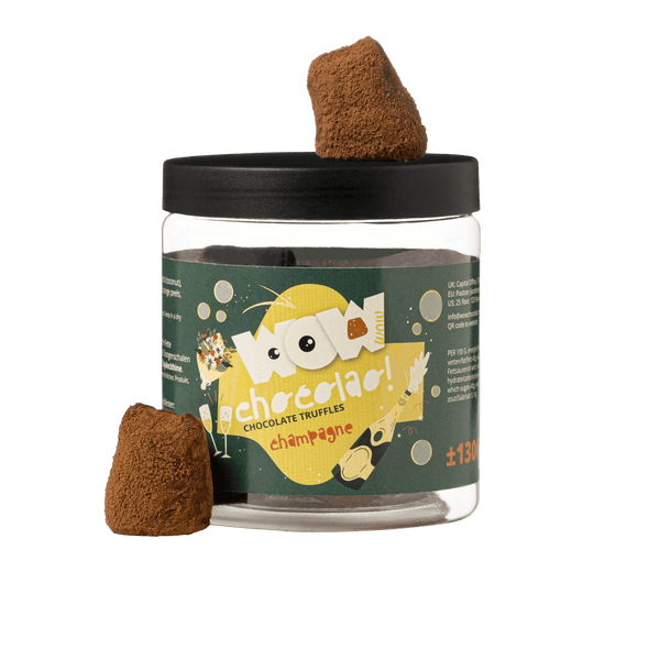 Pot cadeau de truffes pour la fête des mères au champagne 130g | Cadeau chocolat de luxe