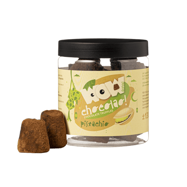 Pistazien-Eid-Schokoladentrüffel Geschenkglas 130g | Festliche Luxus-Schokolade