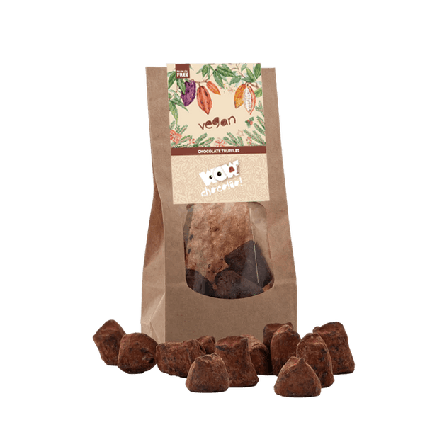 Vegane Schokoladentrüffel - Weihnachtsedition - Biologisch abbaubarer Beutel 130g