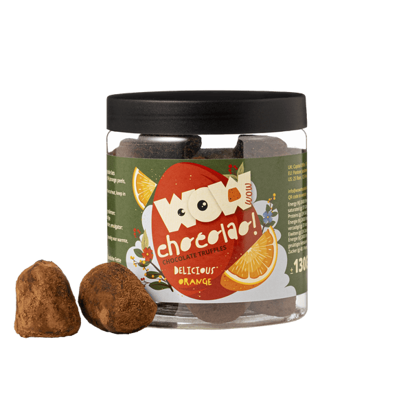 Orange - Oster-Schokoladentrüffel - Geschenkglas 130g