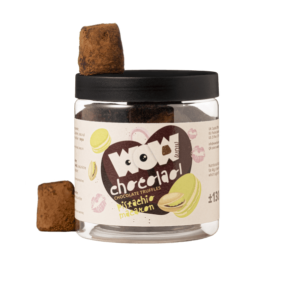 Pistazien Macaroon Schokoladentrüffel - 130g Valentinstags-Geschenkglas
