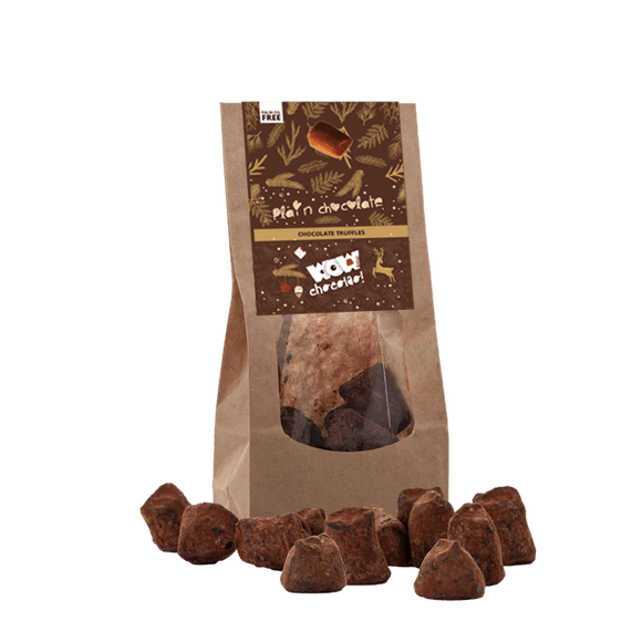 Plain Chocolate Truffles - Christmas Edition - Biodegradable bag 130g - WOW Chocolao!
