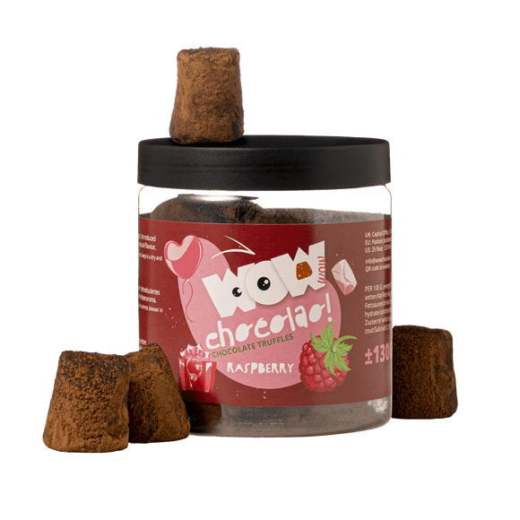 Raspberry Valentine Chocolate Truffles - Gifting jar 130g - WOW Chocolao!