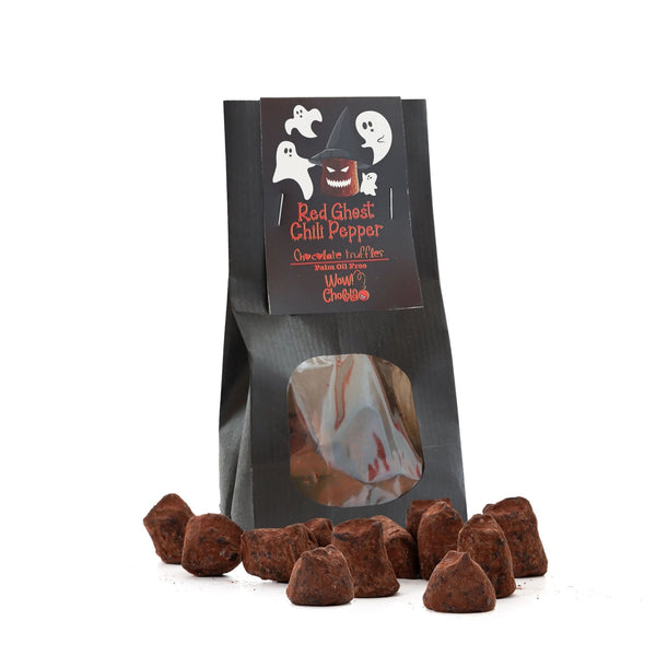 Piments fantôme rouges - Truffes au chocolat Halloween - Sac biodégradable 130g